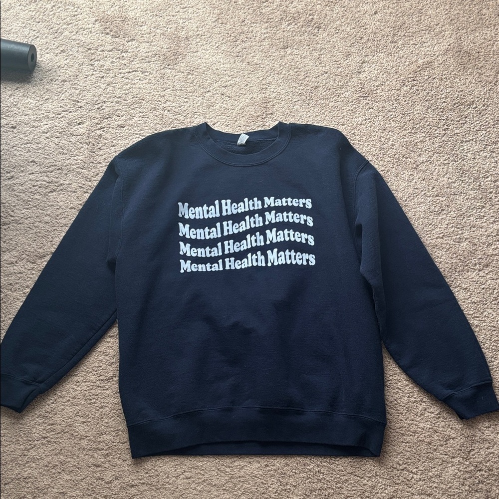 Navy Blue 'Mental Health Matters' crew neck